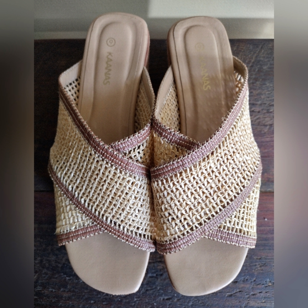 Kaanas Formentera Open Weave Platform Sandals Size 9 - Picture 3 of 7